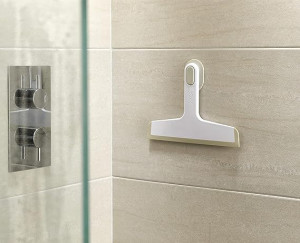 Slimline Shower Squeegee with Suction-Cup Holder